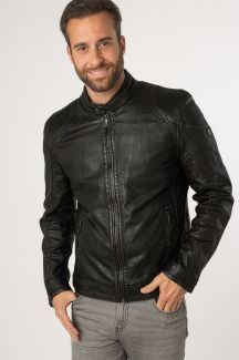 Leather jacket MAURITIUS 1201-0669-black-beige