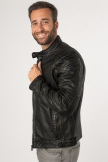 Leather jacket MAURITIUS 1201-0669-black-beige