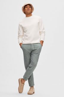Linen trousers SELECTED 16087636-Sky-Captain