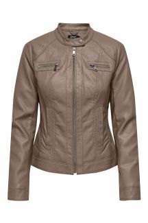 Leather jacket ONLY 15081400-Walnut