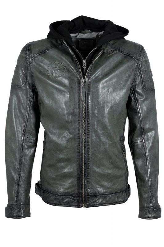 Leather jacket GIPSY 1201-0498-dark-green