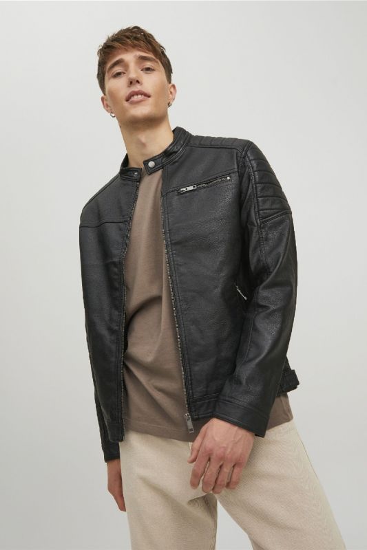 Leather jacket JACK & JONES 12182192-Black