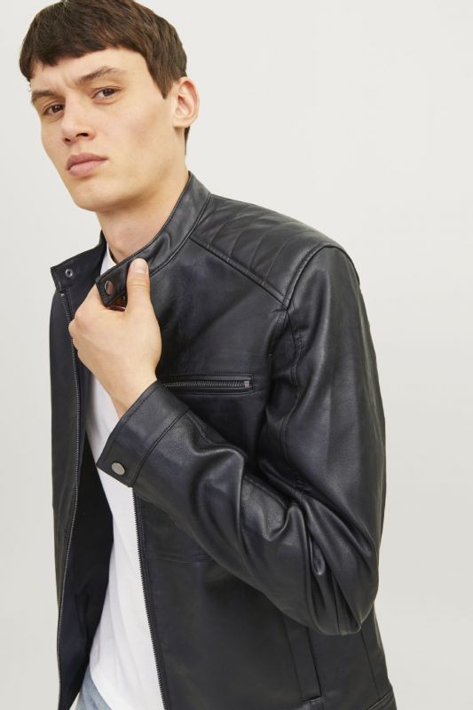 Leather jacket JACK & JONES 12261196-Black