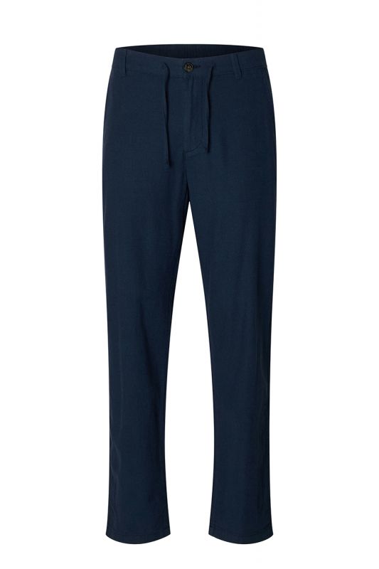 Linen trousers SELECTED 16087636-Dark-Sapphire