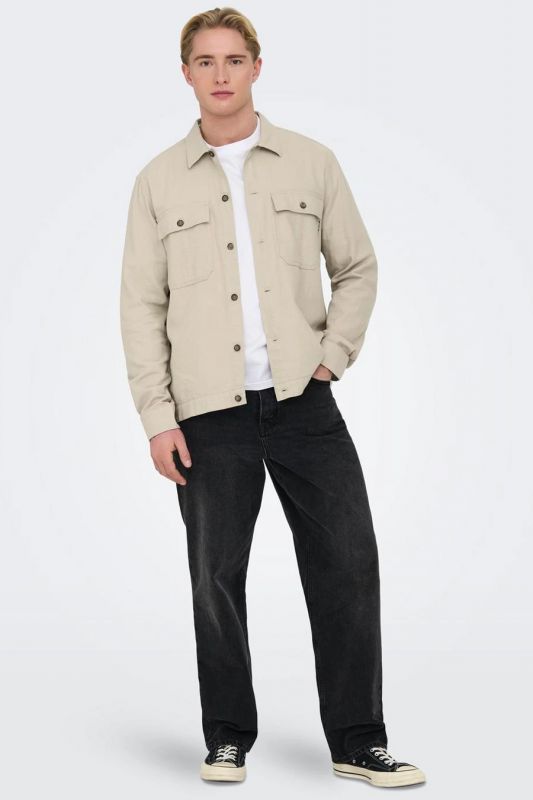 Linen shirt ONLY & SONS 22019758-Silver-Lining