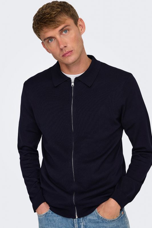 Sweater with zip ONLY & SONS 22027401-Dark-Navy