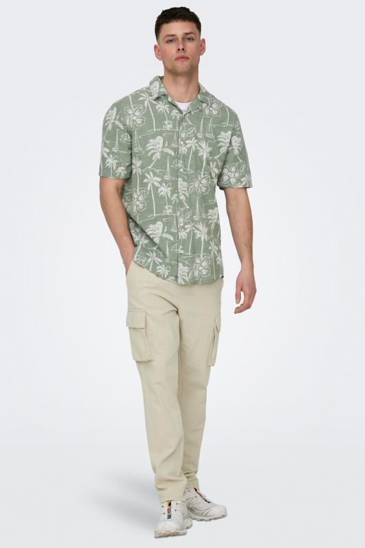 Linen shirt ONLY & SONS 22028423-Swamp