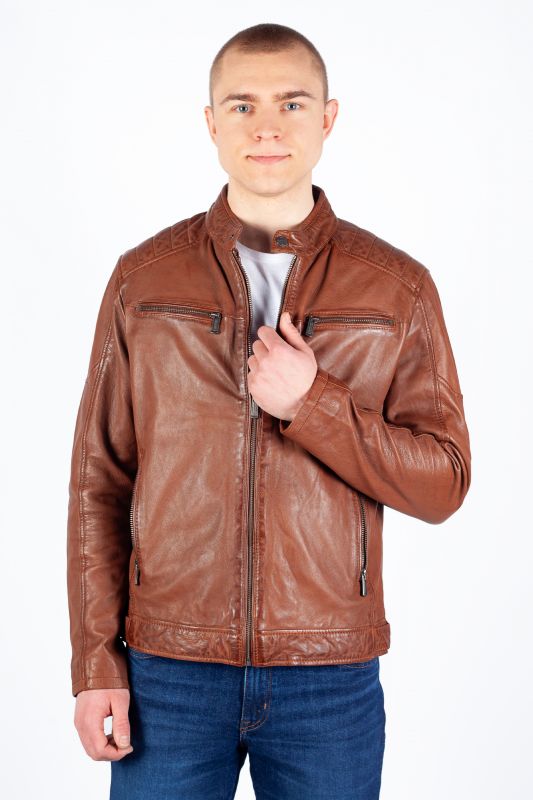 Leather jacket DEERCRAFT 3701-0126-cognac