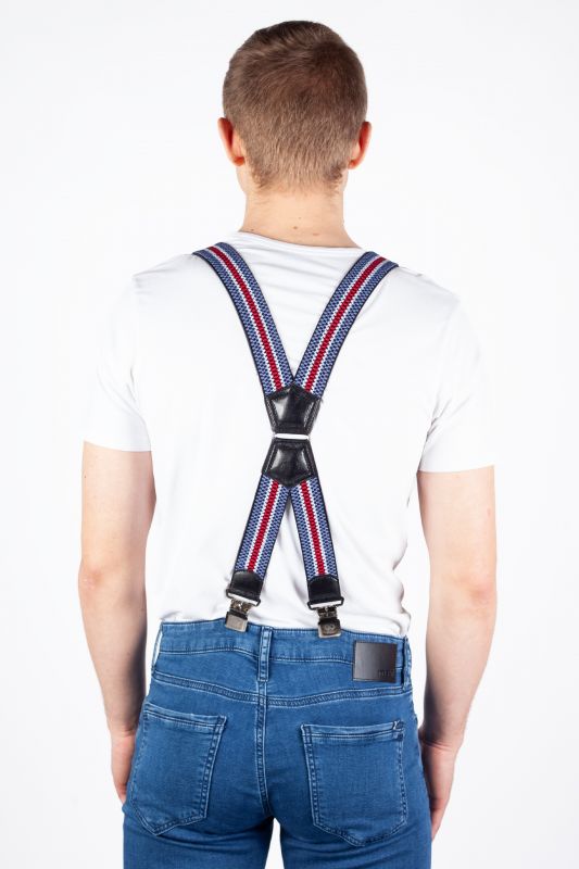 Suspenders X JEANS DMAX40-MIX-BLUE-RED