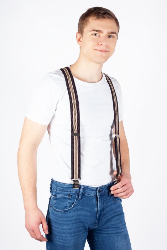 Suspenders X JEANS DMAX40-MIX-BROWN-BROWN