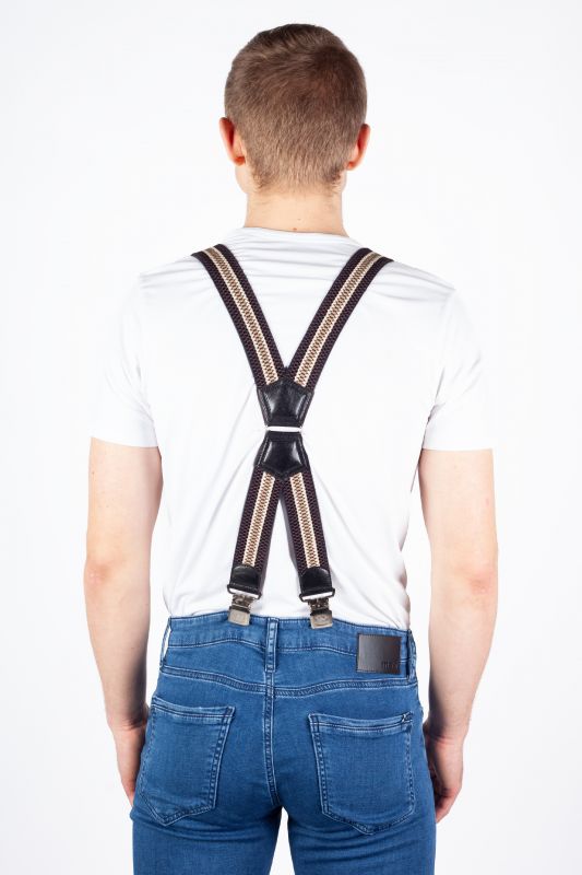 Suspenders X JEANS DMAX40-MIX-BROWN-BROWN