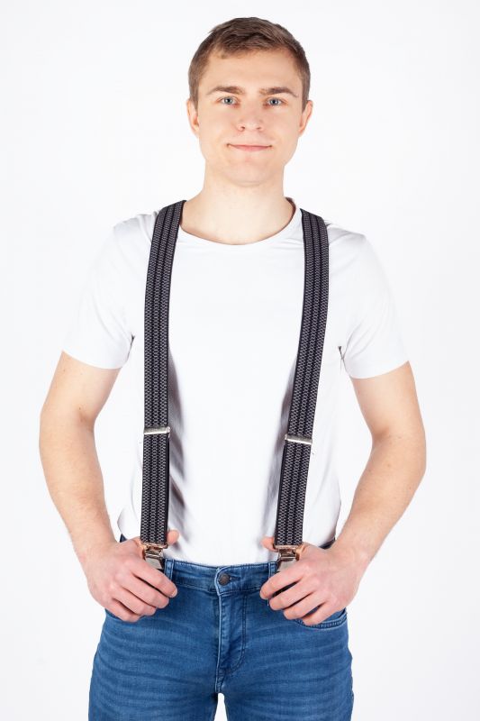 Suspenders X JEANS DMAX40-MIX-GRAY-BLACK