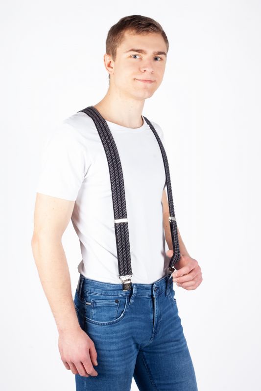 Suspenders X JEANS DMAX40-MIX-GRAY-BLACK