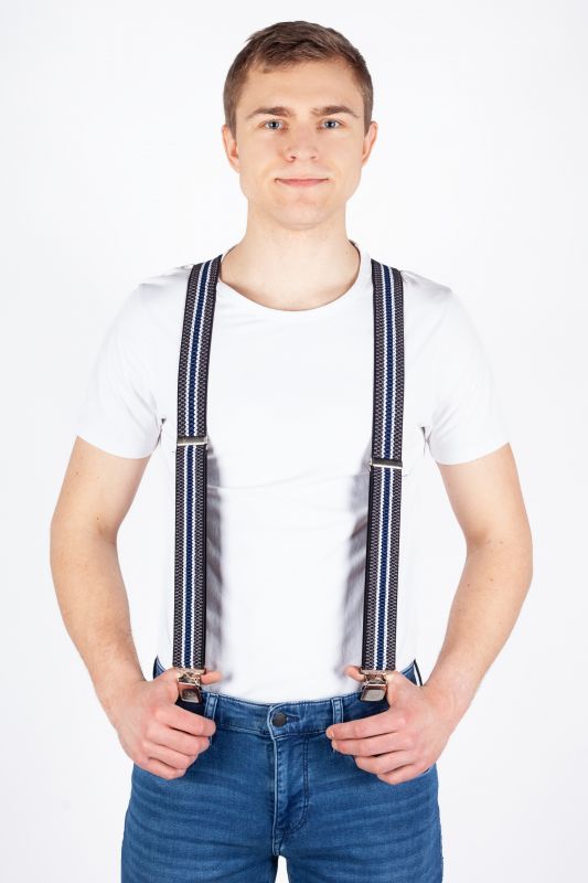 Suspenders X JEANS DMAX40-MIX-GRAY-BLUE