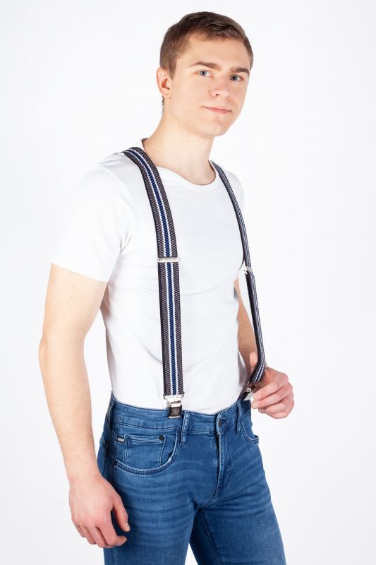 Suspenders X JEANS DMAX40-MIX-GRAY-BLUE