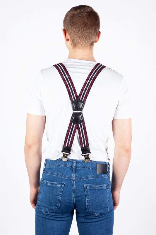 Suspenders X JEANS DMAX40-MIX-RED-GRAY