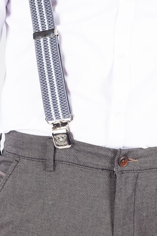 Suspenders X JEANS DYK40-008-MIX-LTGR-WHITE