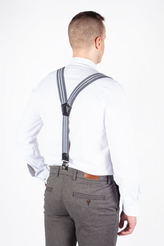 Suspenders X JEANS DYK40-008-MIX-LTGR-WHITE