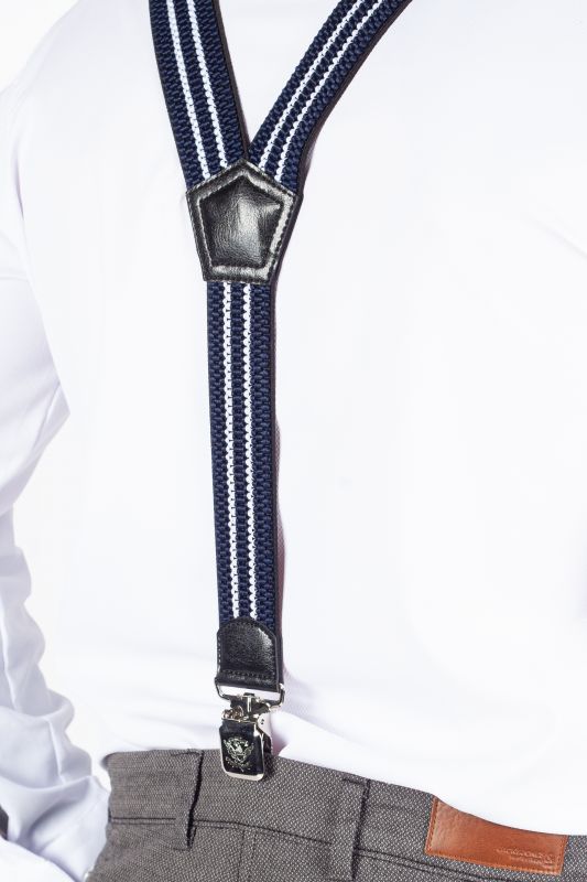 Suspenders X JEANS DYK40-061-MIX-NAVY-WHITE