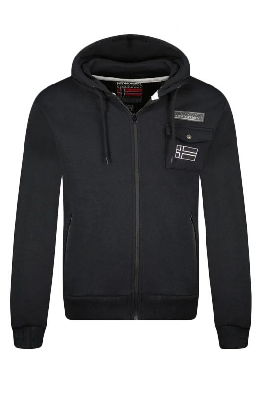 Zip up Hoodie GEOGRAPHICAL NORWAY GUESSY-Black