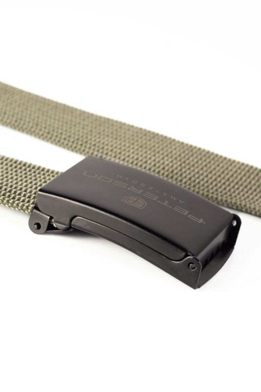 Canvas belt PETERSON PTN-BLACK-GREEN