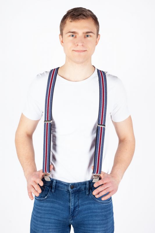 Suspenders X JEANS DMAX40-MIX-BLUE-RED