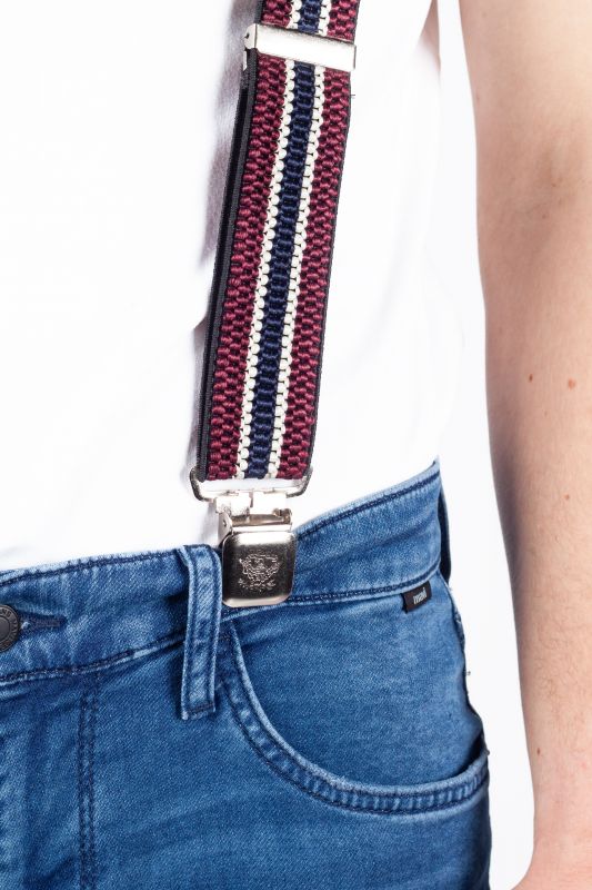 Suspenders X JEANS DMAX40-MIX-RED-GRAY
