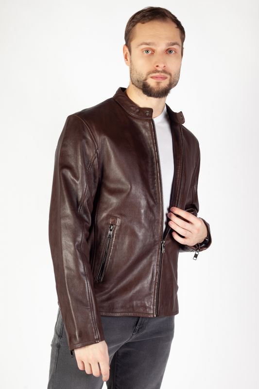 Leather jacket DEERCRAFT DMKaris-LANIV-dk-brown