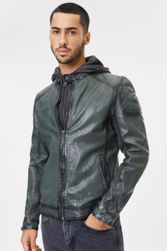 Leather jacket GIPSY 1201-0498-dark-green