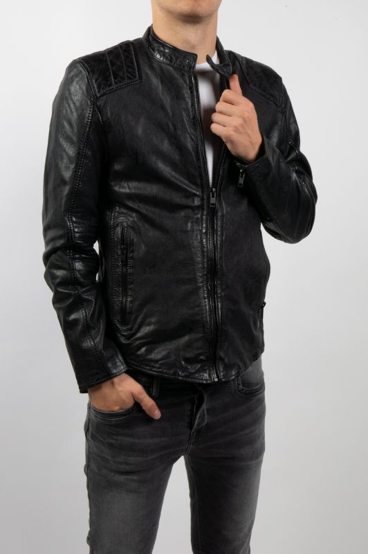 Leather jacket GIPSY G2BArro-SF-LAT-BLACK-BLU
