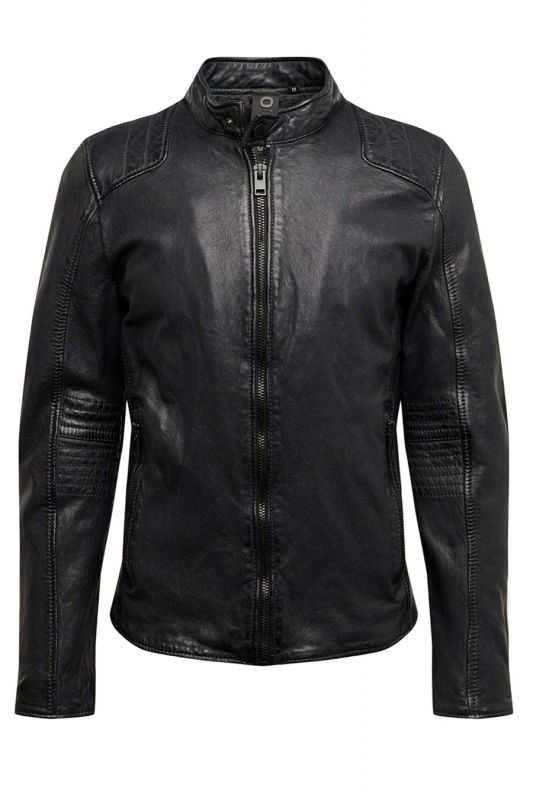 Leather jacket GIPSY G2BArro-SF-LAT-BLACK-BLU