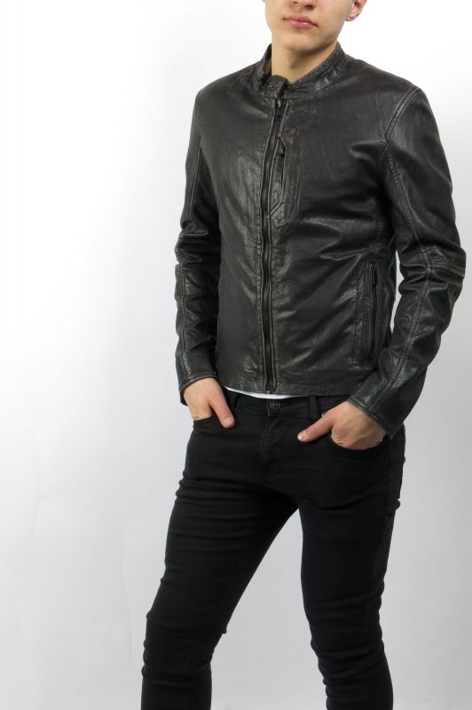 Leather jacket GIPSY G2BKrios-SF-NSALV-BLACK