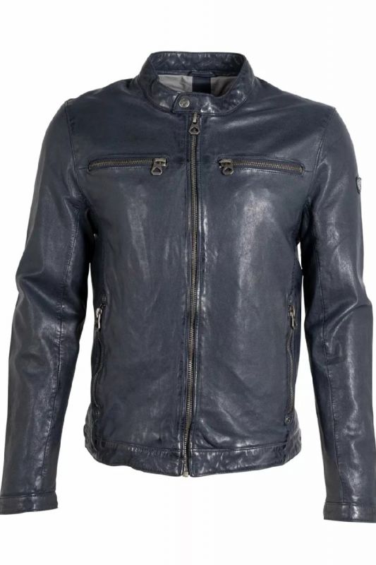 Leather jacket GIPSY GMBalton-SF-LASOV-navy