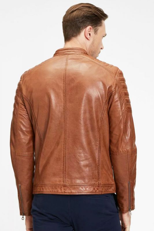 Leather jacket GIPSY GMChesto-LAORV-cognac