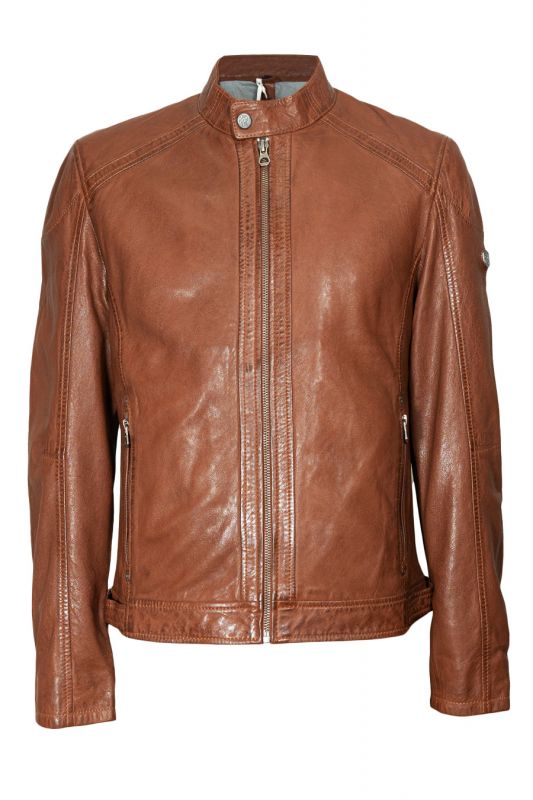 Leather jacket GIPSY GMDuuk-LAGAV-cognac