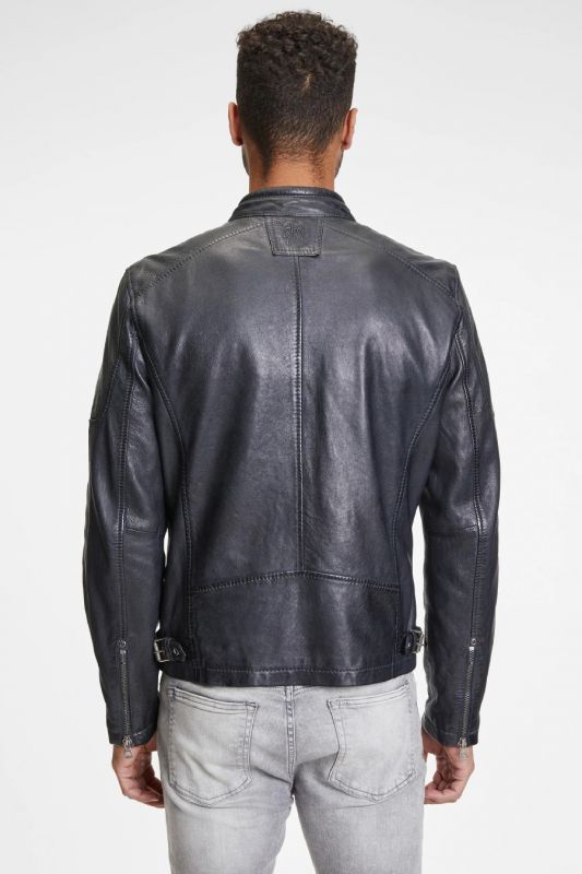 Leather jacket GIPSY Marc-LAKEV-BIO-NAVY-BLAC