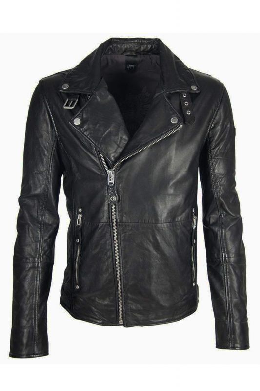 Leather jacket GIPSY Mavric-SF-NSLV-BIO-BLACK