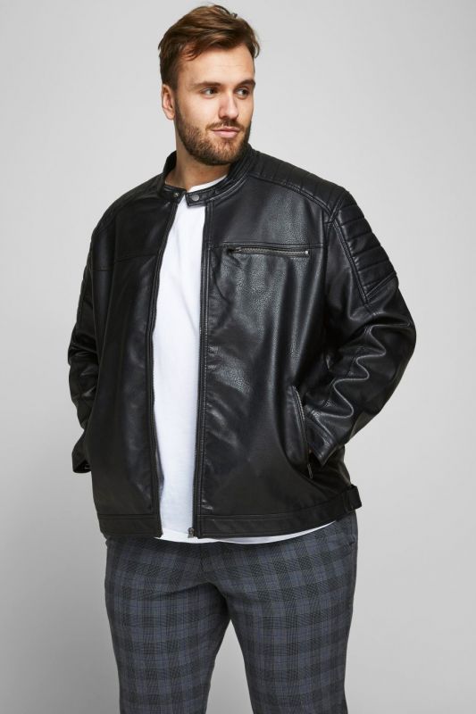 Leather jacket JACK & JONES 12172908-Black