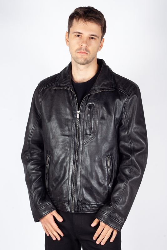 Leather jacket DEERCRAFT 3701-0154-black