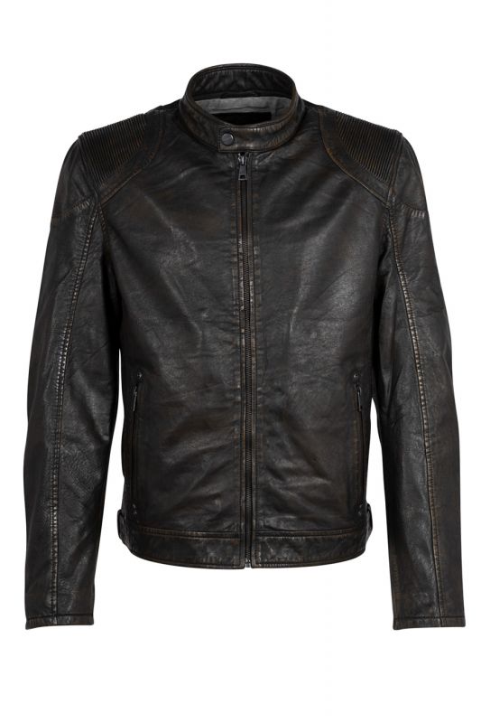 Leather jacket MAURITIUS 1201-0669-black-beige