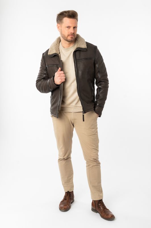 Leather jacket MAURITIUS 1201-0746-dark-taupe