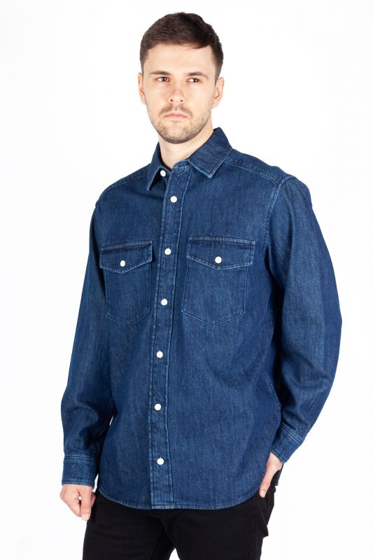 Denim shirt JACK & JONES 12275137-Dark-Denim