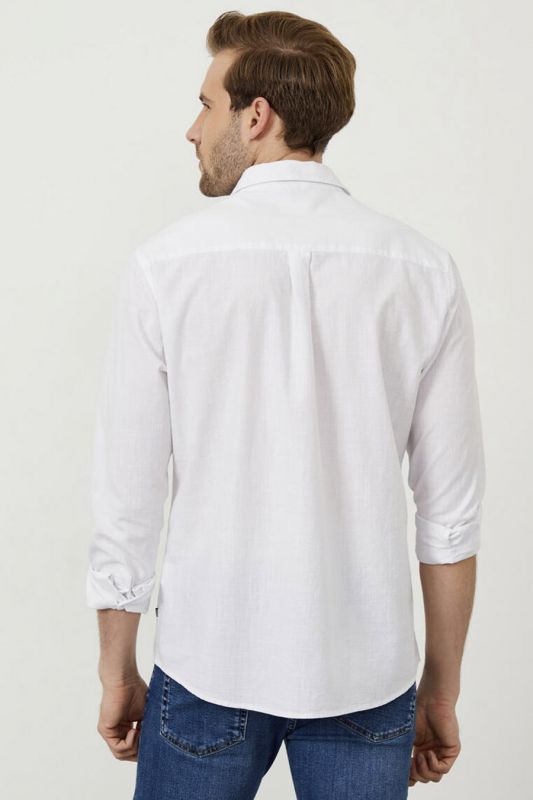 Linen shirt XINT 700852-BEYAZ