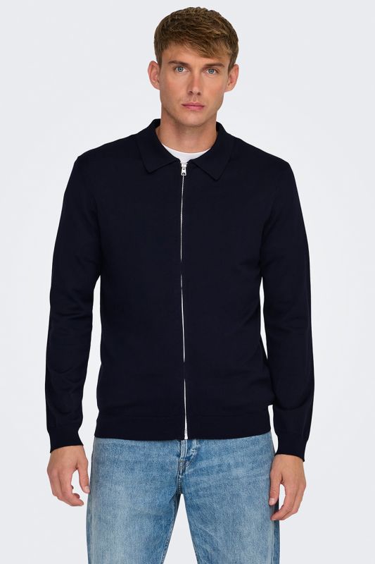 Sweater with zip ONLY & SONS 22027401-Dark-Navy