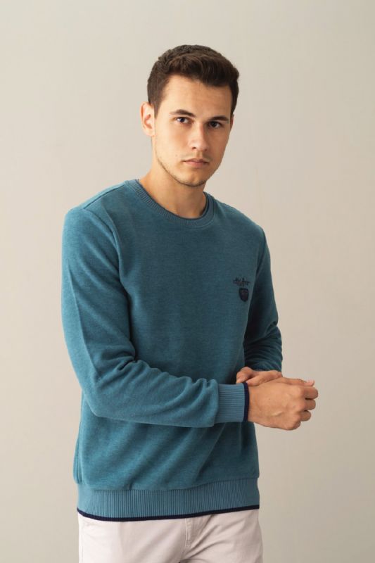 Sweater MCL 27643-TURKUAZ-MELANJ
