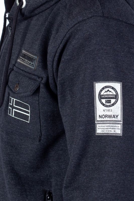 Zip up Hoodie GEOGRAPHICAL NORWAY GUESSY-Dark-Grey