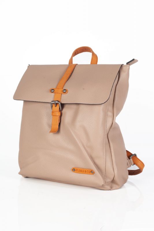 Backpack FLORA&CO H6725-BEIGE-TAUPE