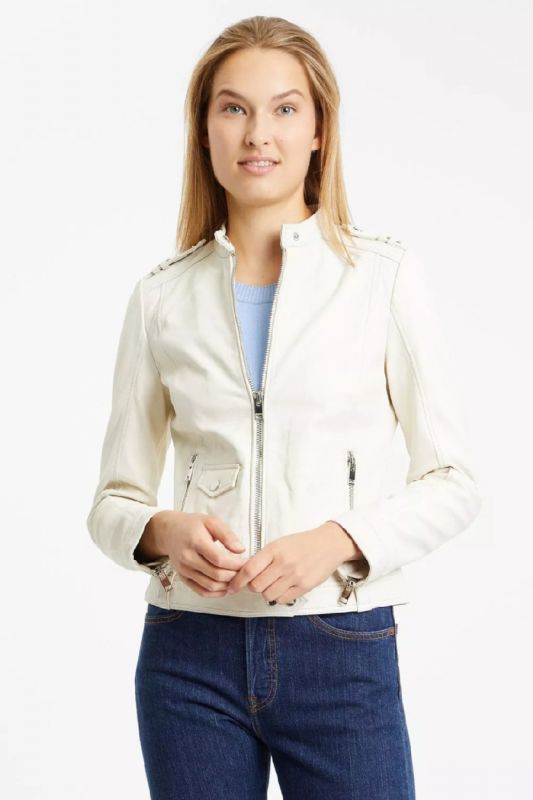 Leather jacket GIPSY G2WNaly-SF-LABRIV-white