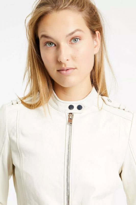 Leather jacket GIPSY G2WNaly-SF-LABRIV-white