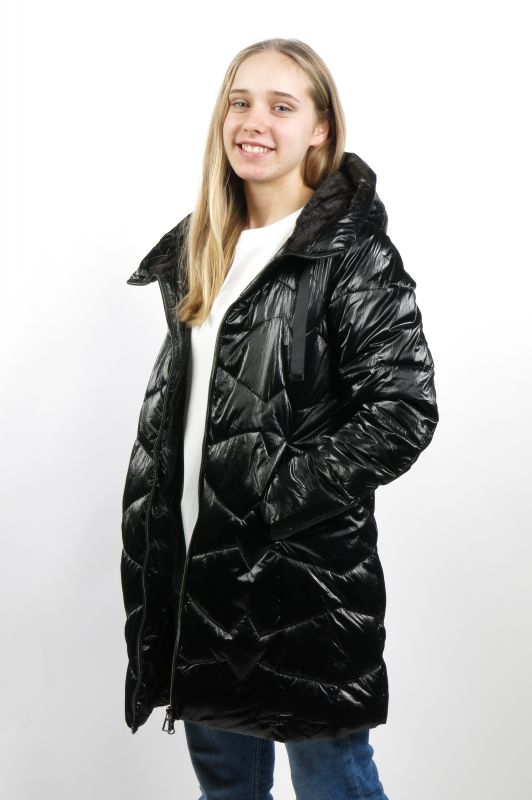 Winter jacket LAURA JO 20045-SHINY-BLACK